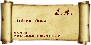 Lintner Andor névjegykártya